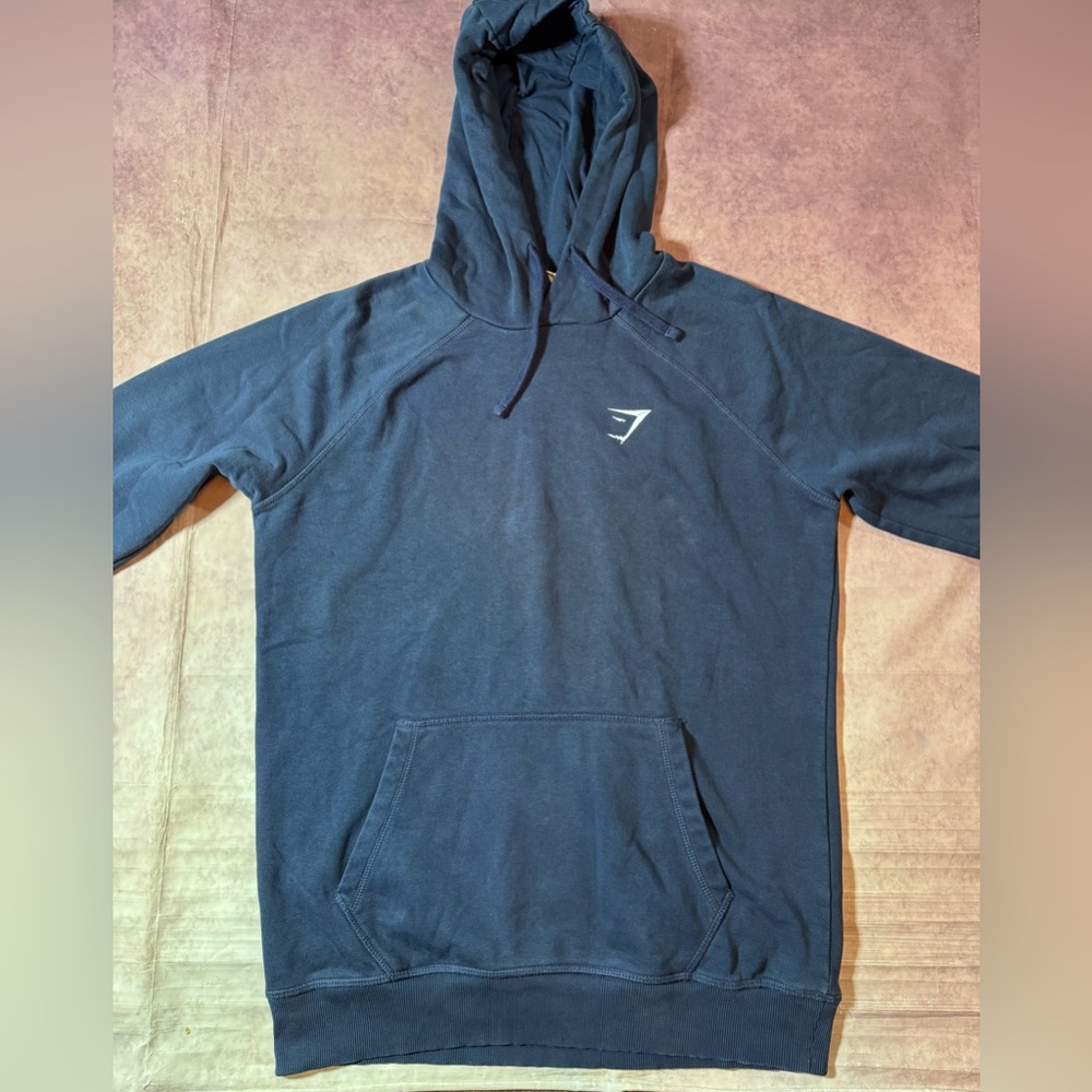 Gymshark Adult Pullover Training Hoodie Men’s Sz Small Navy Blue Active Workout